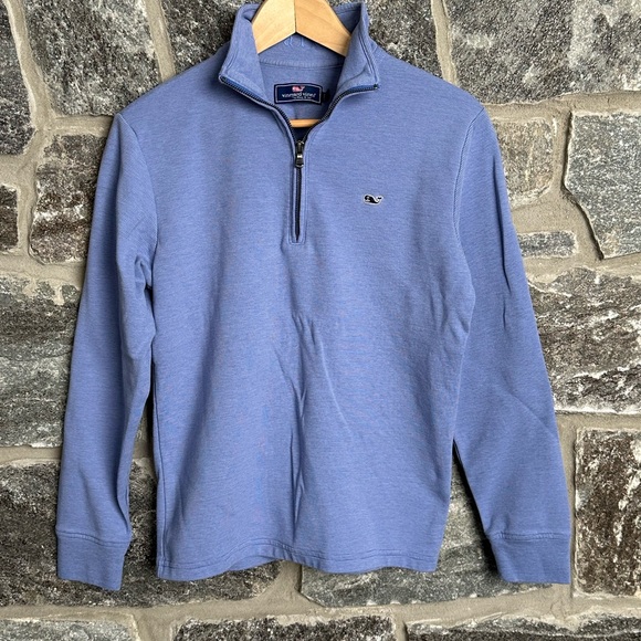 Vineyard Vines Saltwater Quarter Zip Soft Blue Fabric size XS - Picture 3 of 8